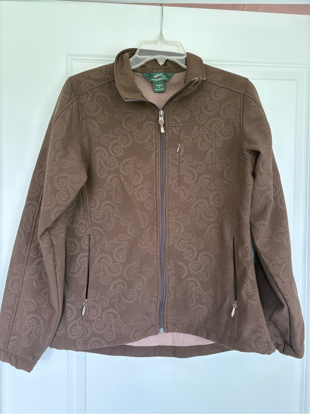 NWOT Woolrich Womens Softshell Jacket Size Medium Brown Fleece Lined